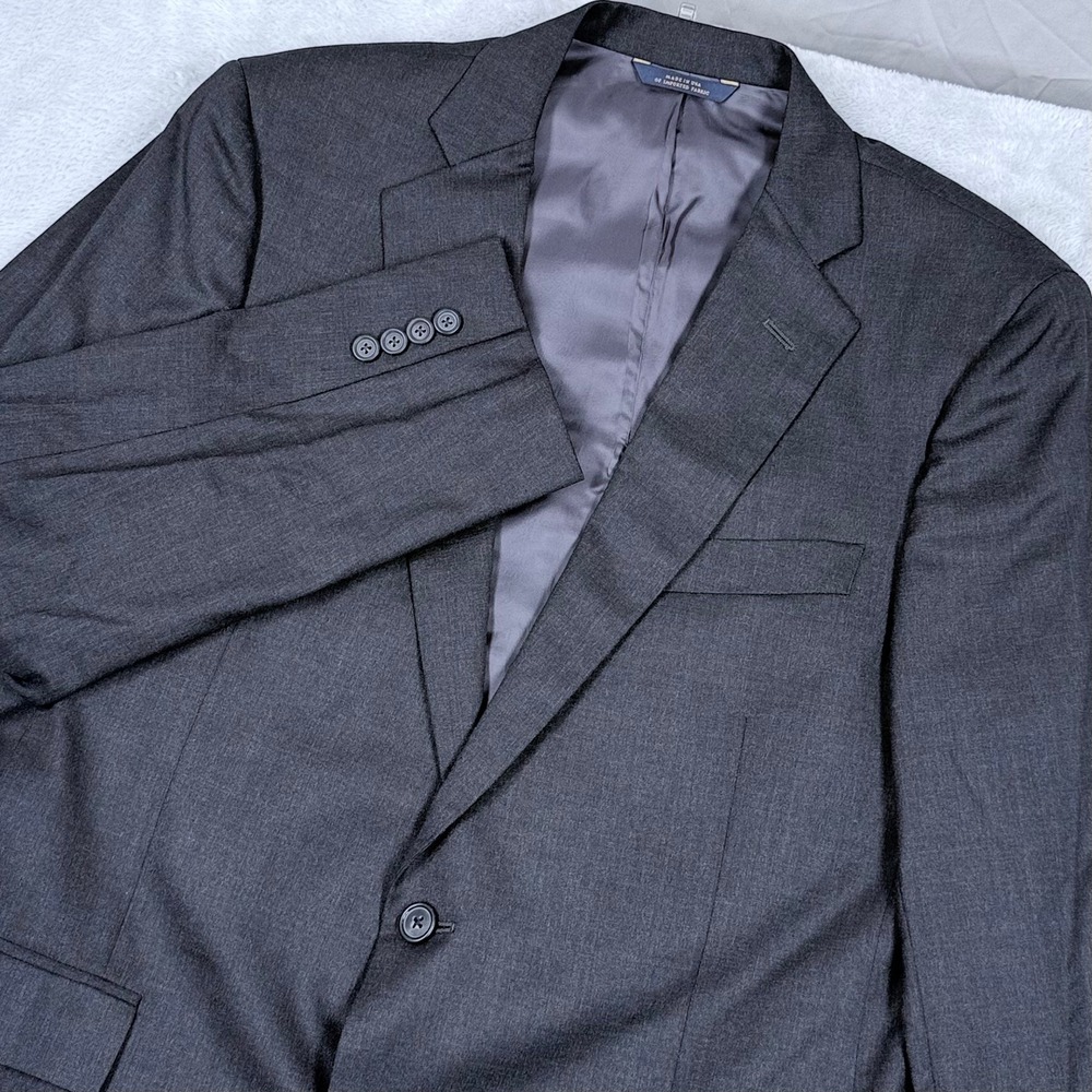 Brooks Brothers 1818 Regent Blazer Mens 40R Estrato Togna Wool Grey Suit Jacket